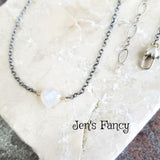 Moonstone Gemstone Heart Necklace Sterling Silver
