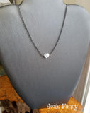 Moonstone Gemstone Heart Necklace Sterling Silver