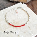 Red Coral Bracelet Karen Hill Tribe Pure Silver