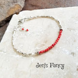 Red Coral Bracelet Karen Hill Tribe Pure Silver
