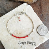 Red Coral Bracelet Karen Hill Tribe Pure Silver