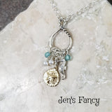 Sand Dollar Seahorse Necklace Sterling Silver