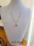 Tiger's Eye & Garnet Necklace Sterling Silver Vermeil