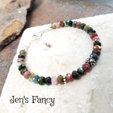 Tourmaline Gemstone Bracelet Bali Sterling Silver