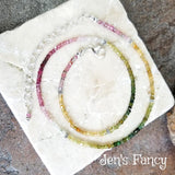 Tourmaline Genuine Gemstone Necklace Bali Sterling Silver