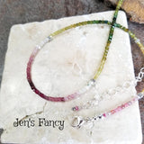 Tourmaline Genuine Gemstone Necklace Bali Sterling Silver