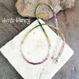 Tourmaline Genuine Gemstone Necklace Bali Sterling Silver