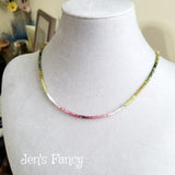 Tourmaline Genuine Gemstone Necklace Bali Sterling Silver
