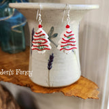 Christmas Tree Cake Earrings Sterling Silver Jewelry, Unique Fun Teacher Gift for Her