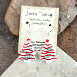 Christmas Tree Cake Earrings Sterling Silver Jewelry, Unique Fun Teacher Gift for Her