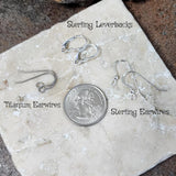 Halloween Cat Porcelain Earrings: Sterling Silver