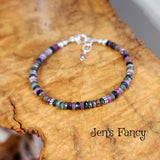 Tourmaline Faceted Gemstone Bracelet Bali Sterling Silver