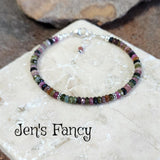 Tourmaline Faceted Gemstone Bracelet Bali Sterling Silver