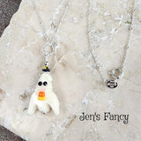 Ghost Candy Corn Necklace Glow in the Dark Sterling Silver