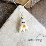 Ghost Candy Corn Necklace Glow in the Dark Sterling Silver