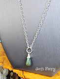 Labradorite Necklace Sterling Silver Wire Wrapped with Moonstone