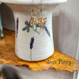 Labradorite & Tourmaline Wire Wrapped Briolette Gemstone Cluster Earrings Gold Filled