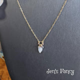 Moonstone & Labradorite Necklace 14kt Gold Filled with Pink Spinel Genuine Gemstones