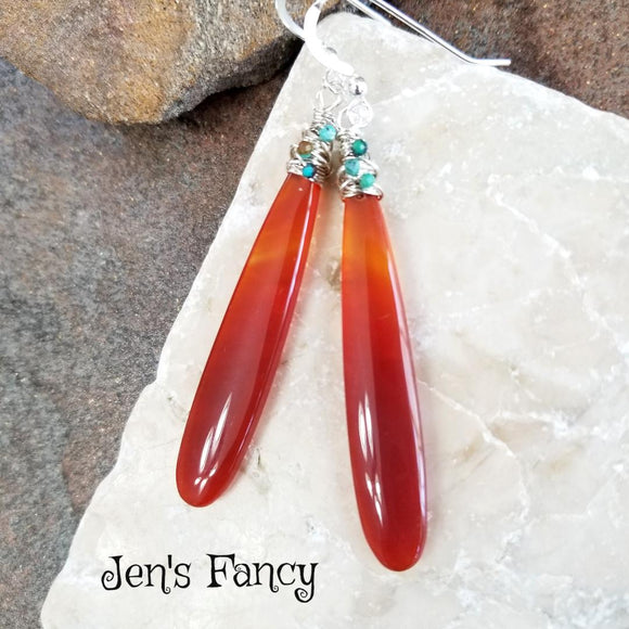 Long Red Crystal Marquise Earrings | L&M Bling - lmbling