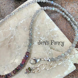 Tourmaline & Labradorite Necklace - Sterling Silver Natural Gemstone Jewelry