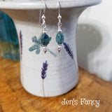 Blue Kyanite Earrings with Pearls Sterling Silver
