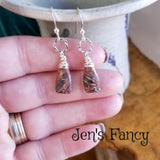 Crazy Lace Agate Earrings Sterling Silver Wire Wrapped