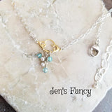 Gemstone Cloud Necklace Apatite & Pearl