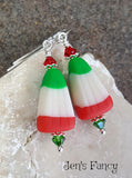 Christmas Candy Earrings Sterling Silver, Unique Handcrafted Christmas Jewelry