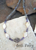 Labradorite Pearl & Amethyst Necklace Set Sterling Silver