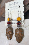 Boho Sugar Skull Earrings Sterling Silver, Dia de los Muertos Jewelry