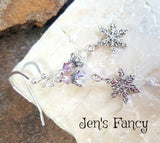 Snowflake Earrings Sterling Silver Christmas Holiday Gift for Her