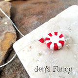 Christmas Peppermint Necklace Sterling Silver