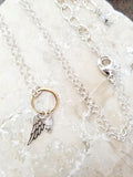 Angel Wing Moonstone Necklace Sterling Silver