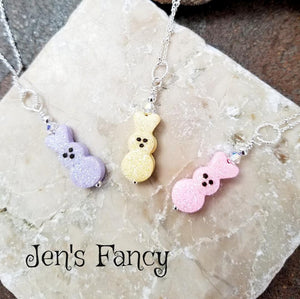 Easter Bunny Necklace Sterling Silver Jewelry