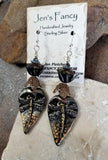 Long Boho Dragonfly Art Earrings Sterling Silver