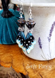 Butterfly Enameled Art Earrings Long Boho