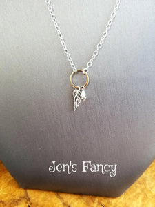 Angel Wing Moonstone Necklace Sterling Silver