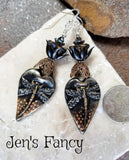 Long Boho Dragonfly Art Earrings Sterling Silver