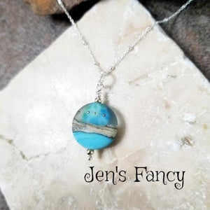 Ocean Wave Necklace Sterling Silver Beach Jewelry