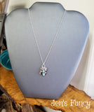 Labradorite Briolette Gemstone Cluster Necklace Sterling Silver with Garnet & Moonstone