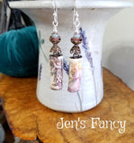 Fairy Porcelain Floral Earrings Sterling Silver & Brass
