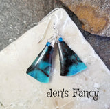 Chrysocolla Earrings Sterling Wire Wrapped Jewelry