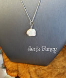 Opal Rough Cut Necklace Sterling Silver Wire Wrapped Jewelry