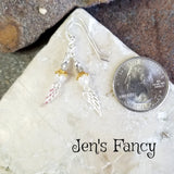 Angel Wing Earrings Moonstone & Labradorite Sterling Silver