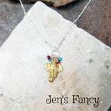 Elephant Ruby Gemstone Necklace Sterling Silver & Vermeil