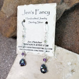 Pearl & Amethyst Earrings Sterling Silver Gemstone Drop Jewelry