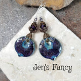 Porcelain & Amethyst Earrings with Iolite Sterling Silver