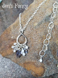 Iolite & Moonstone Gemstone Infinity Necklace Sterling Silver