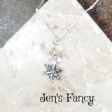 Snowflake Pearl Necklace Sterling Silver