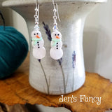 Snowman Earrings Sterling Silver Christmas Winter Jewelry